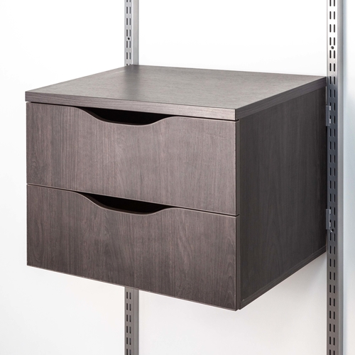 Тумба ЛДСП 581х431х416 мм(2 ящика, напр. Hettich)(карбон)